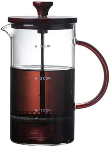 French Press Coffee Maker Espresso Coffee Maker Thickened Borosilicate Coffee Pot With 3 Stainless Steel Filter Screens Cold Brew Coffee Maker For Travel, Home(/Brown,800ml) by GIZNXBA