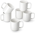 vancasso Porcelain Coffee Mugs Set, 12 oz Ceramic Coffee Cups for Latte Hot Tea Cappuccino Cocoa Milk Cups Set of 6, Dishwasher & Microwave Safe, White by vancasso