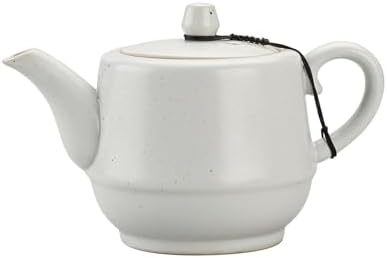 Rural Style Ceramic Teapot with Stainless Steel Infuser 16 OZ White - Image 3