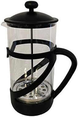 axentia Coffee and Tea Maker in Black, Temperature Resistant French Press with Stainless Steel Strainer, Glass Coffee Press with Sturdy Plastic Holder by axentia