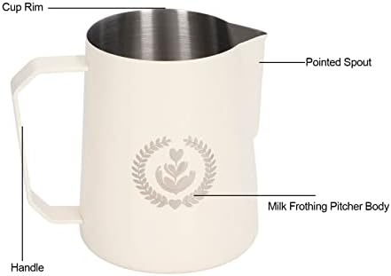 Coffee Frother Cup, 304 Stainless Steel Milk Frothing Pitcher Froth Pot 450ml Water Containers For Home, Office, Cafe, Restaurant - Image 5