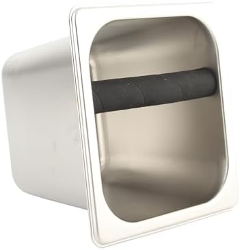 Coffee Knock Box Small, Stainless Steel Knockbox Coffee Bucket Container Espresso Dump Bin with Rubber Bar for Coffee Machine (L) - Image 4