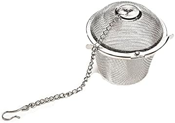 Tea Strainer 4 Sizes Silver Reusable Stainless Mesh Herbal Ball Tea Spice Strainer Teakettle Locking Tea Filter Infuser Spice Tool (Color : Size L) by Unknown
