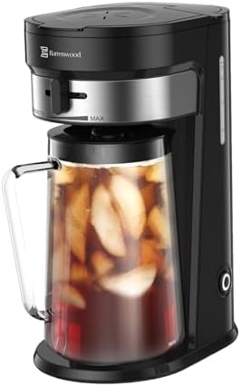 Ice Tea Maker with 2.5QT Cold Brew Coffee & Iced Tea Pitcher, Strength Selector, Reusable Filter for Lemonade, Fruit Infused Water (Black) by BarrenwoodHOMEORGANIZEDSOLUTION