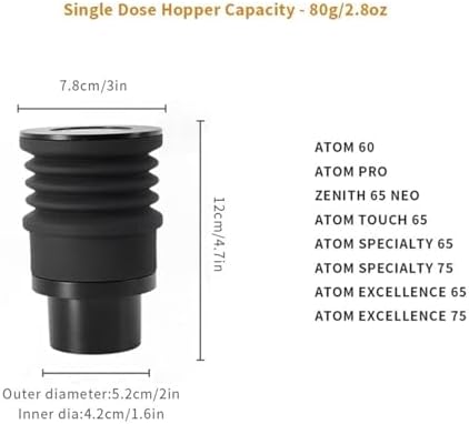 Coffee Beans Grinder Single Dose Hopper And Silicone Belows Blowing Cleaning Tools,Compatible For Galileo, /, Compatible For Eureka, /, Compatible For Mazzer(Compatible for Eureka Atom-B) - Image 2