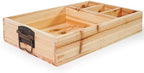 DreamsEden Large Wooden Coffee Station Organizer with Handle, 4-Section Countertop Tray for Coffee Pods K-Cups Tea Bags Creamer Sugar, Farmhouse Kitchen Office Breakroom Decor (15.15x9.25x3 Inch) by DreamsEden