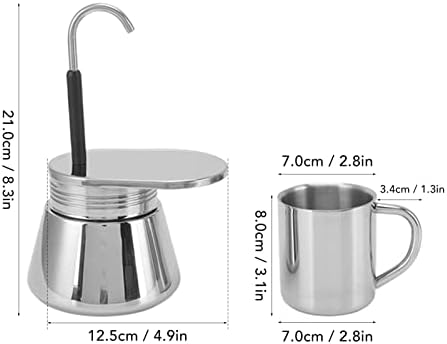 Single Spout Stovetop Moka Pot, 220ML Stainless Steel Stovetop Espresso Maker, Coffee Maker Appliances Tools for Home Outdoor Camping - Image 7