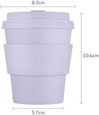Ecoffee Cup 8oz (240ml) Reusable Coffee Cup – PLA Plant-Based Travel Mug with Silicone Lid, Melamine Free & Dishwasher Safe – Glittertind - Image 3