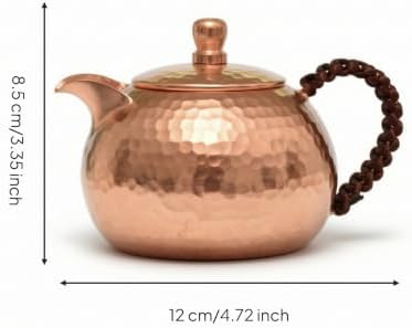 Copper Teapot Handmade Hammered Pot Kettle Pitcher With Controlled Stream Spout And Textured Grip Feel Suitable for, Array, color to 1, style to 1 - Image 3