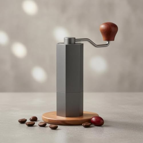 Milageto Manual Coffee Grinder Coffee Mill Hand Crank Burr Grinder Bean Grinder With Steel Burr And Stable Aluminum Frame Suitable for home small kitchens travel - Image 3