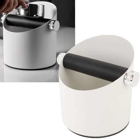 Small Coffee Knock Box, Espresso Knock Box Coffee Grounds Container, Carbon Steel Espresso Knock Box for Household (White) - Image 5