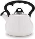 Farberware Lovely Lady Stovetop Tea Kettle, Whistling Teapot, Porcelain Enamel on Carbon Steel, BPA-Free, Rust-Proof, Cool Handle, 2 qt, 8 Cup Capacity, Pearl by Farberware