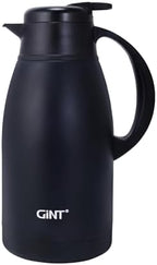 GiNT Stainless Steel Thermal Coffee Carafe, Double Walled Vacuum Water and Beverage Dispenser, 12 Hour Heat Retention, 65 OZ /1.9 Liter Black by WelcometoGiNT