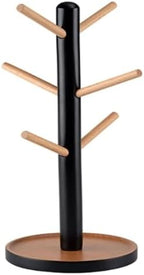 Cup Holder，Cup Holder,Standing Display Mug Rack,Wooden Cup Holder Mug Hanging Display Rack with 6 Hooks Tree Shape Wood Coffee Tea Cup Storage Holder Stand for Dining Room(Black) by Unknown