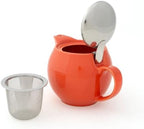 Zero Japan Bee House Round Teapot For One, 15 Oz - Ceramic Tea Pot with Stainless Steel Lid and Infuser, Smooth-Pour Spout, Diswasher and Microwave Safe Tea Pots (Carrot) - Image 4