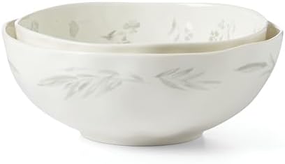 Lenox Oyster Bay 2-Piece Nesting Serving Bowls, 5.50 LB, White - Image 2