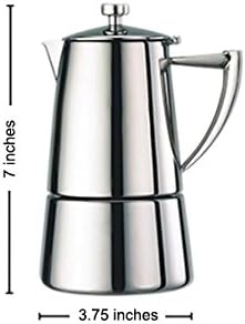 Cuisinox Roma Stovetop Espresso Maker COF-4R, Stainless Steel Coffee Percolator Stovetop, Heat-Resistant & Non-Reactive, 4-Cup Italian Espresso Maker Easy to Clean, Durable Stove Top Percolator - Image 3