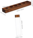ULTECHNOVO Airtight Glass Bean Storage Tube Wooden Stand Coffee Organizer for Home Restaurant - Image 2