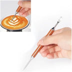 Decorating Art Pen Latte Pull Flower Needle Stainless Steel Coffee Cappuccino Espresso Art Needles Barista Coffee Accessories (Color : Stainless steel-2pcs) - Image 2