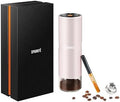 Portable Electric Coffee Grinder, Rechargeable Handheld Grinder with Stainless Steel Conical Burr, Adjustable Grind Settings, for Espresso, Moka, Pour Over, French Press, Cold Brew, Blushy by SPARKFE