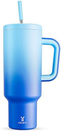 Meoky 50 oz Tumbler with Handle, Tumbler with Lid and Straw, Insulated Stainless Steel Travel Mug, 100% Leak-proof, Keeps Cold for 36 Hours or Hot for 12 Hours (Sky) by MEOKY