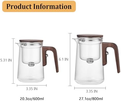 800ml Enchanted Glass Teapot with Strainer, Magnetic Water Separation - Image 6
