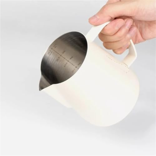 Milk Frother Cup Stainless Steel Pointed Mouth Coffee Latte Art Cup 400ml/600ml Stainless Steel Big Belly Double Scale Milk Pitcher Tool(600ml,Green) - Image 2