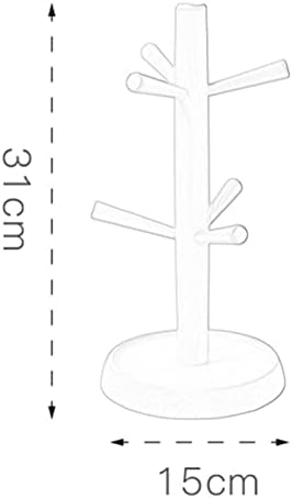 LIU- Wooden Mug Holder Tree,Coffee Cup Holder,Countertop Mug Stand with 6 Hooks, for Coffee Counter Bar Accessory (Color : Beech) - Image 7