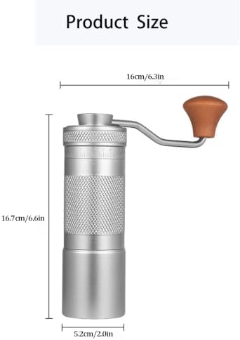 Manual Coffee Grinder Portable Hand Coffee Bean Mill with 50 Adjustable Grind Settings, Stainless Steel Conical Burr, Wooden Crank Handle for Travel Camping Home Espresso Pour Over Coffee - Image 2