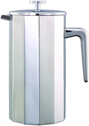 Service Ideas Double Wall Coffee French Press, 33.8oz, Stainless Steel by ServiceIdeas