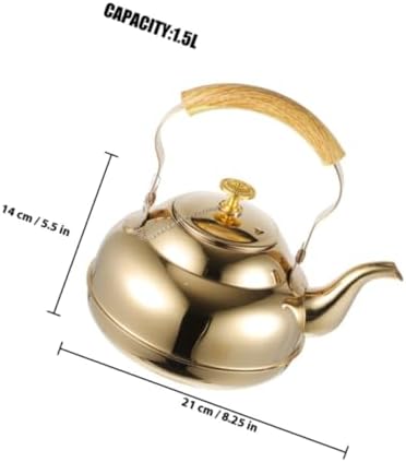 Stainless Steel Stovetop Tea Kettle with Wood Handle 1.5 L - Image 2