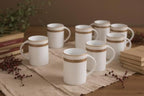 Porcelain Mug - Gold Rope Pattern, 8 Piece Set - Image 4