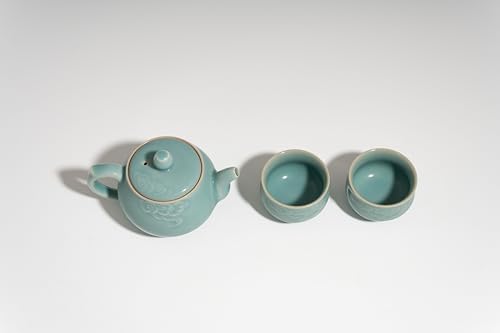190ml Porcelain Gongfu Tea Set – Tea Pot with 2 Cups, Chinese Tea Set, Gift Box, Suitable for Tea Enthusiasts - Image 2
