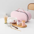 8-Piece Matcha Set - Portable Travel Tea Gift Box (Chawan, Bamboo Whisk, Chashaku, Sifter, Tea Caddy, Plate, Carry Bag) - Matcha Whisk Set (Purple) by Unknown