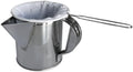 Stainless Steel Thai Tea Pot with Reusable Cloth Filter – Ground Tea Coffee Strainer for Thai Iced Tea, Teh Tarik pulled tea jug & Pour Over Brewing by UNCLEJUM