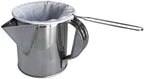 Stainless Steel Thai Tea Pot with Reusable Cloth Filter – Ground Tea Coffee Strainer for Thai Iced Tea, Teh Tarik pulled tea jug & Pour Over Brewing by UNCLEJUM