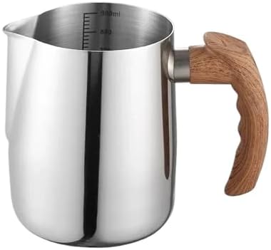 600/900ML Stainless Steel Milk Frother with Precise Graduations Latte Cup Coffee Kitchen and Cafe Accessories(900ML,Silver) by Unknown
