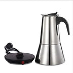 300ML Electric Moka Coffee Pot American plug Plug 6 Cups Stainless Steel Thickening Espresso Coffee Maker Italian Cuban Classic Coffee Pot by Rewhey