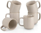 vancasso Coffee Mugs Set of 6, 12 Oz Ceramic Coffee Cups with Handle, Ceramic Unique Glaze Coffee Cup for Cappuccino, Latte, Tea, Cocoa, Dishwasher & Microwave Safe Gift Sets, Gray, Series PLAYA by vancasso