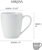 MIKASA Chalk 4pc Porcelain Mug Set, 380ml, Gift Boxed, White - Image 2