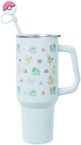 Silver Buffalo Pokémon Fruit Snack, Pikachu, Stainless Steel Tumbler, 40oz - Image 2