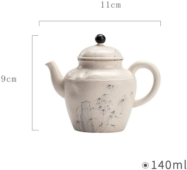 Tea Pots For Loose Tea 140ml Handdrawn Ink Tea Pot Japanese Coarse Pottery Teapot Vintage Tea Making Kettle Cafes Supplies Tea Infuser Pot - Image 2