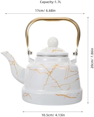 Marble Pattern Enamel Tea Kettle, 1.7L Stovetop Water Kettle for Home Use, Suitable for Gas Furnace and Induction Cooker, Ideal for Brewing Tea, Coffee, and More - Image 4