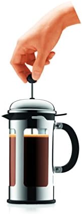 Bodum Chambord 4 Cup French Press Coffee Maker with Locking Lid Stainless Steel, 17-Ounce - Image 4
