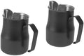 OSALADI 2pcs Stainless Steel Frothing Pitcher for Espresso Embossed Design Precision Pouring for Latte Art for Home Professional by OSALADI