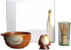 Matcha Set 4pcs Ceramic Spout Bowl Whisk Chasen Tea Ceremony Kit(4-piece set F) - Image 2