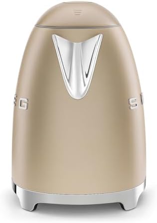 SMEG KLF03 Electric Kettle 1.7L (7 Cup), Retro Hot Water Boiler for Tea & Coffee, Fast Boiling, Auto Shut-Off, Soft Open Lid, 360° Swivel Base Countertop Kettle – Matte Champagne - Image 4