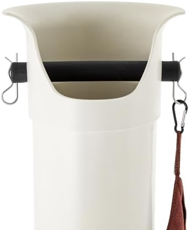 Commercial Floorstanding Knockbox, Knock Box For Coffee Ground Espresso Knock Boxe with Removable Base & Hooks in Milk Tea Stores, Snack Bars 8.46 x 8.85 x 33.66 Inches (White) - Image 5