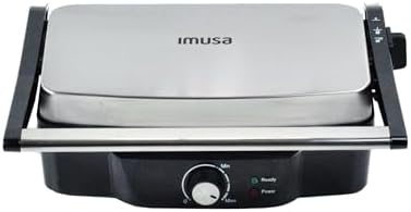 IMUSA Stainless Steel Panini Press Electric with Adjustable Temperature Settings and Nonstick Plates, 1200W - Image 2