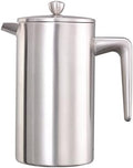 Service Ideas Double Wall Coffee French Press, 33.8oz, Stainless Steel by ServiceIdeas